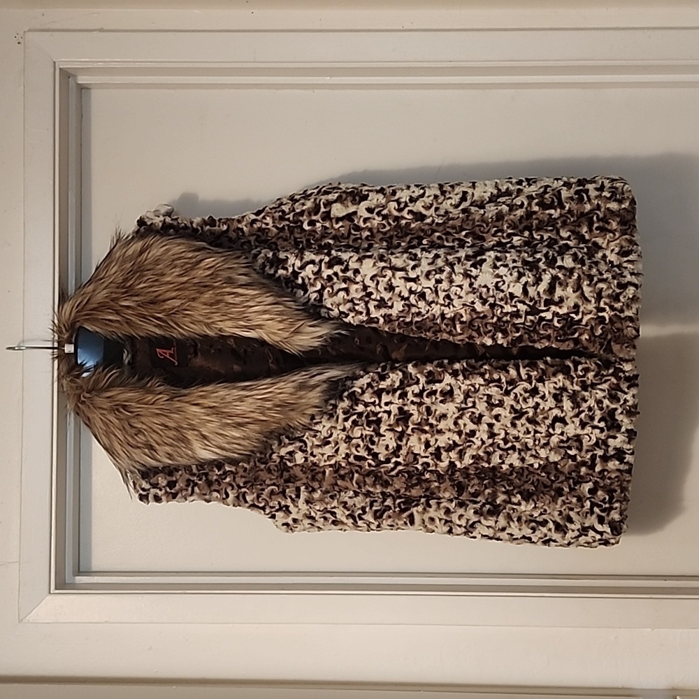 Adrienne Landau faux fur vest leopard